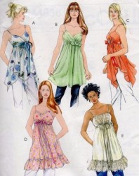 4836 MCCALLS STRAPPY SHAPED BABY DOLL TOP RUFFLE OR NOT PATTERN 4-10